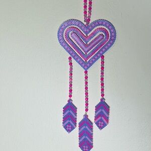 Heart Shaped Beaded Wall Hanging